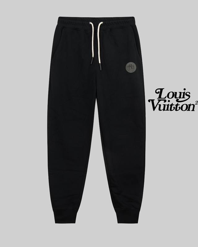 顶级版本 区别通货 Louis Vuitton 路易威登23Ss 秀款 修身线条简约字母logo运动裤 400G克重 兼容所有身材 腰部松紧带黑白抽绳设计 定制