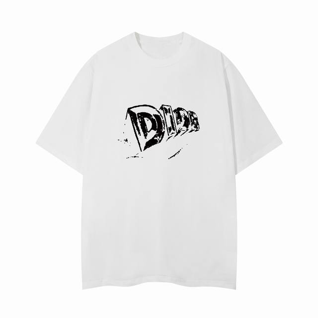 高品质 Dio 2024新款 字母印花 短袖t恤 定制面料 男女同款 尺码:S M L Xl Xxl 五个码 颜色:黑色 白色