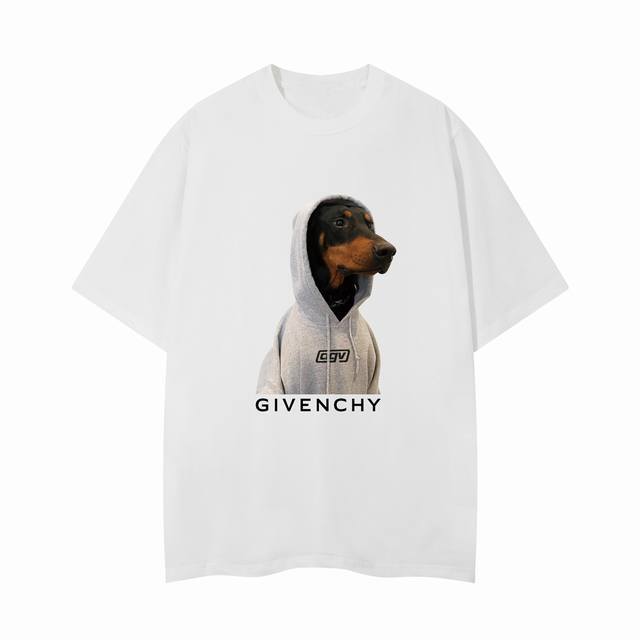 Gvc 2024独家新款 个性猎犬字母印花 定制面料 短袖t恤 男女同款 尺码:S-Xxl 颜色:黑色 白色