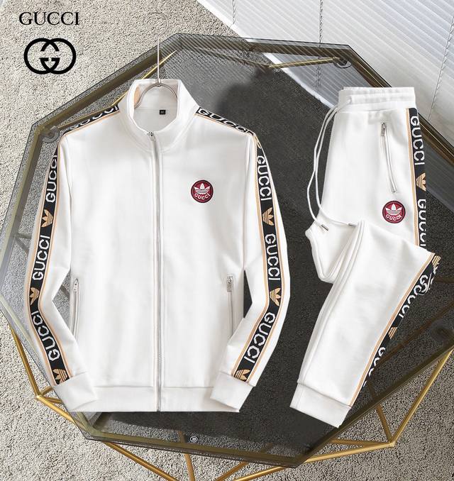 支持年后退换 Gucci 2024开春季新款套装 定制面料 时尚织带+拼色设计 白色 黑色 码数 M-3Xl