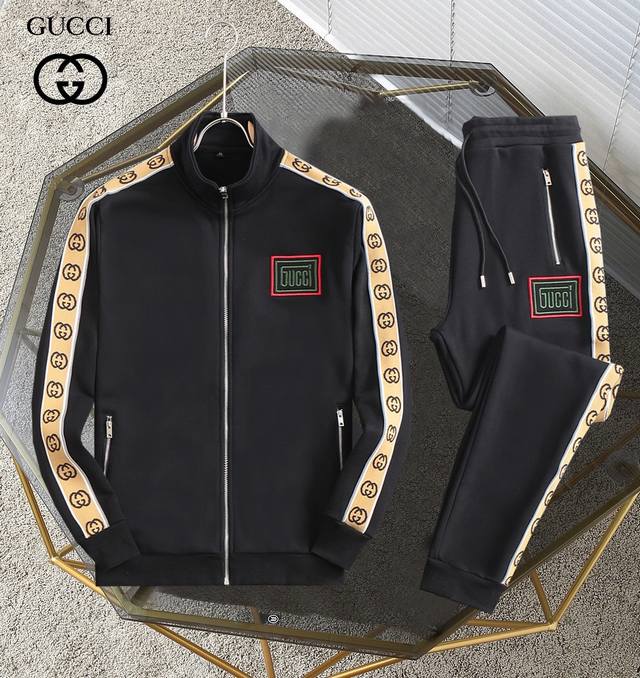 支持年后退换 Gucci 2024开春季新款套装 定制面料 经典双g织带+最新logo设计 白色 黑色 码数 M-3Xl
