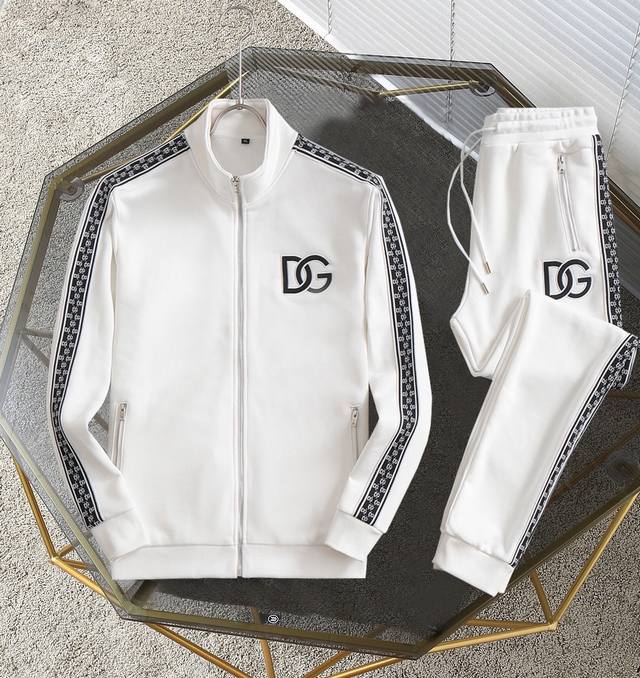 支持年后退换 D&G 2024开春季新款套装 定制面料 简约休闲风格 白色 黑色 码数 M-3Xl