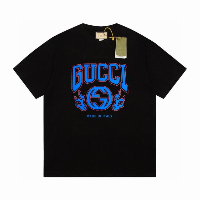 Gucci 古驰限定款双glogo休闲短袖t恤 - 颜色 图片色 - 尺码 S M L Xl - 面料: 采用280G双纱棉面料