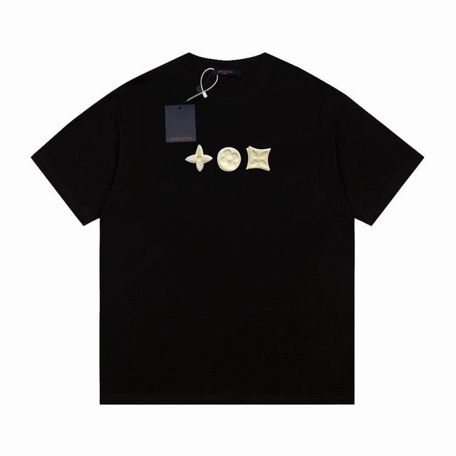 Louis Vuitton 路易威登双层植绒三花休闲短袖t恤 - 颜色 图片色 - 尺码 S M L Xl - 面料: 采用280G双纱棉面料