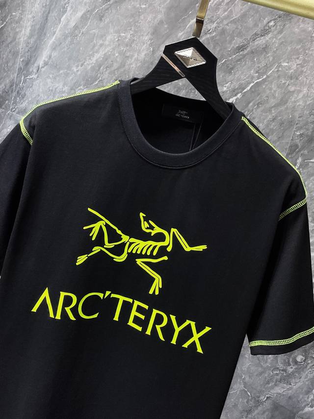 夏季上新 Arc'Teryx 2024Ss Arcteryx System A 联名款 260G 高克重环保优质面料 经典圆logo 拼接 短袖t恤 特殊裁剪工
