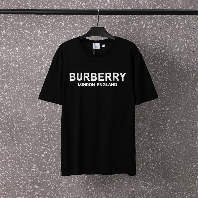 Burberry 男女同款 32S双纱爽全棉250克重高品质数码直喷工艺-颜色黑 白-码数xs-L-