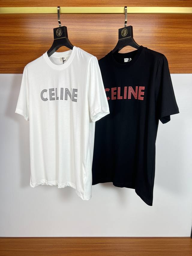 Celine 赛琳 2024年春夏新品上新 三标齐全 圆领短袖t恤 好货不用过多介绍 看细节 专柜码数：S-Xl 175 140建议m