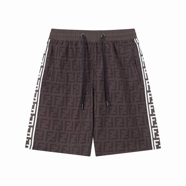 24Ss 芬迪fendi 沙滩短裤 颜色：啡色-灰色 尺寸 M-4Xl