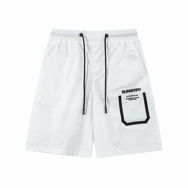 24Ss 巴宝莉bbr沙滩短裤 颜色：黑色-白色 尺码：M-4Xl