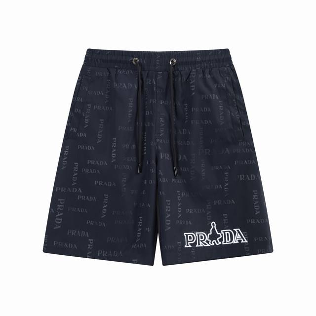 24Ss 普拉达 Prada 新款 沙滩短裤 颜色：黑色 宝蓝色 白色 尺寸 M-4Xl