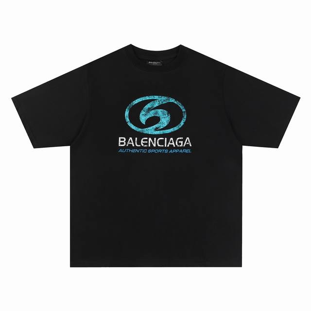 Balenciaga 巴黎世家24Ss春夏surfer印花短袖t恤 -定制250G全棉双纱紧密爽滑面料，布面干净，布纹清晰，手感非常细腻扎实，更加力挺 -印花采