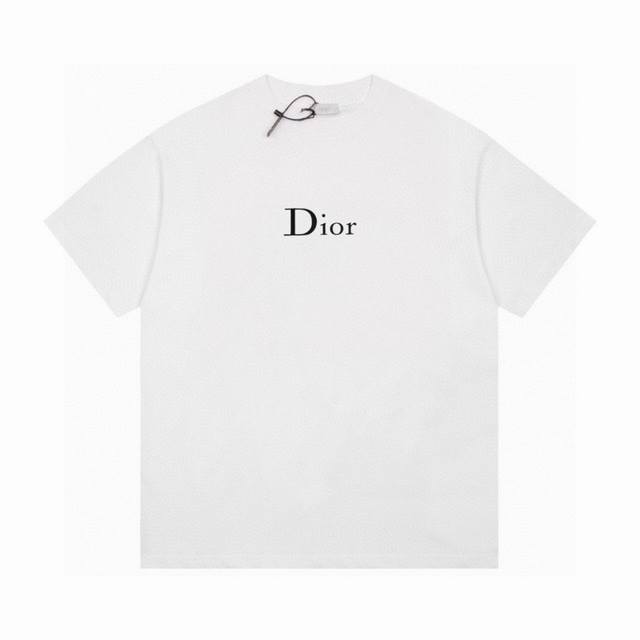 Dior 迪奥植绒立体logo希腊神话图休闲短袖t恤 颜色：图片色 尺码：S M L Xl 面料 采用270G双纱棉面料