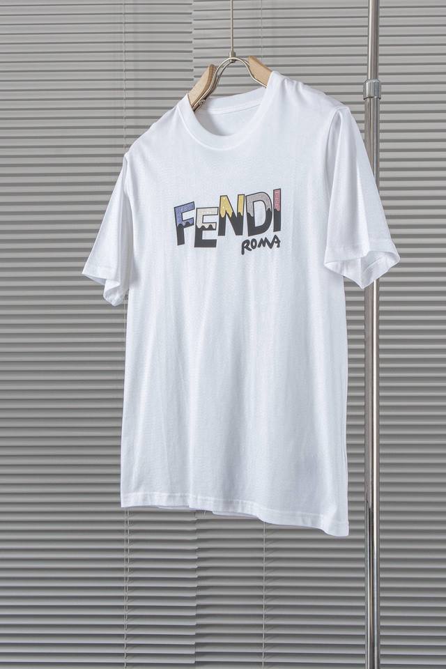 New# F1 Fendi 2024Ss圆领短袖t恤。客供进口100%棉面料，以天然植物纤维提炼出来，手感柔软，穿着舒适，完全不易有刺激皮肤，这样的面料吸湿性、