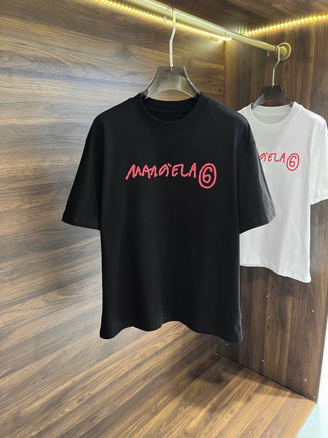 New# Maison Margiela Mm6 2024定织定染 32支双纱，索罗娜罗纹面料，舒适柔软，手感舒适，M家独特的设计风格 胸前刺绣文字logo小众